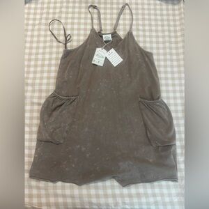 Tan Washed Woman’s Romper - Size Large